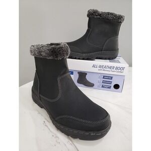 NEW EASY ON SIZE 7 ‎ Khombu Addison Women's Black Memory Foam Winter Slip On